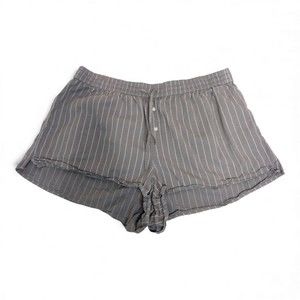 Aerie Gray Striped Sleep Shorts - Size L‎